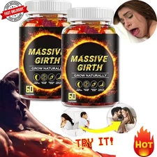 #1 BEST-MALE ENLARGER THICKER LONGER BIGGER 4" GROWTH ENLARGEMENT 60 GUMMIES