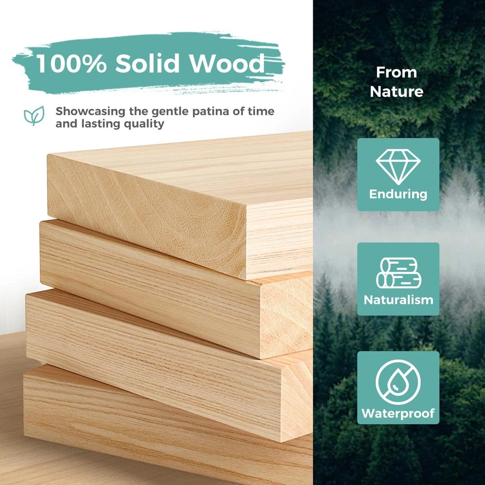 Mesa de comedor de madera maciza de 47,2 pulgadas para mesa de cocina moderna de roble de 4, mediados de siglo... Foto 4 de 4