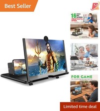 16 Inch Smartphone Screen Magnifier 3D HD Portable Foldable Phone Amplifier