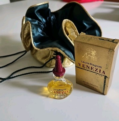 LAURA BIAGIOTTI RARE MINIATURE PERFUME VENICE Gold Pouch