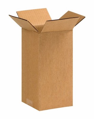 BOX USA Shipping Boxes Tall 5''L x 5''W x 10''H 25-Pack - 25 Pack, Kraft 