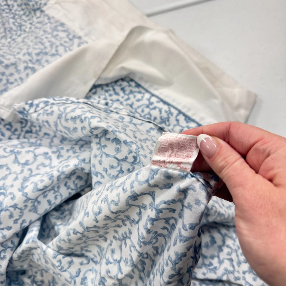 Sábana plana completa vintage croscill mezcla de algodón azul floral vides EE. UU. Y2K 90 Foto 3 de 4