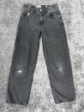 Levi's Silver Tab Jeans Kids 14 Reg Stay Loose Fit Black Faded Cotton Denim