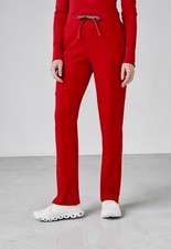 Landau Forward Women s Cargo Red Waistband Scrub Pants - Large