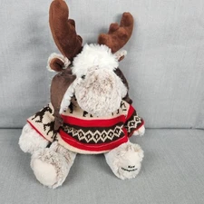 DolliBu Sitting Moose with Sweater + Hat Plus New Hampshire Imprint 10"