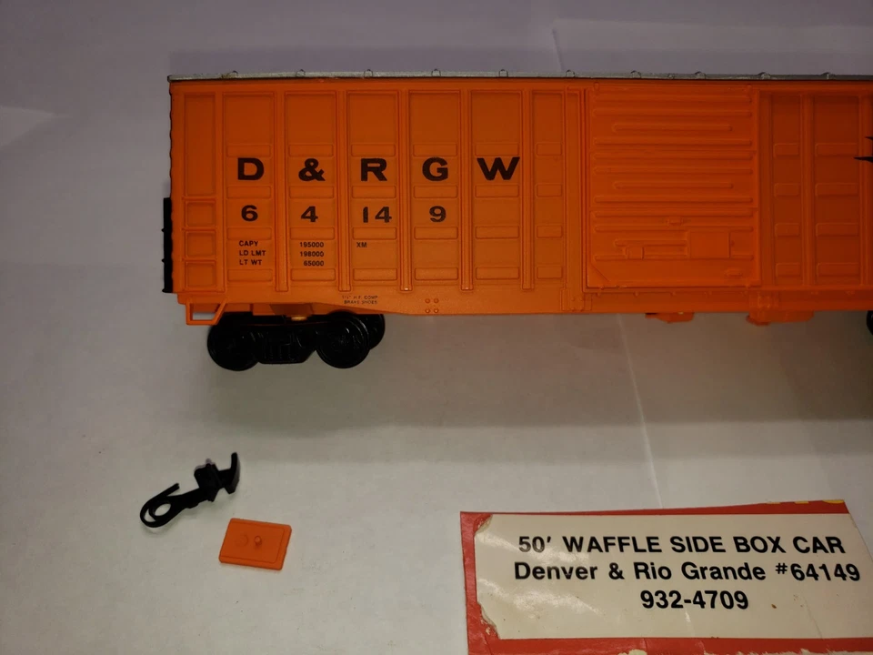 Coche caja lateral gofre HO Walthers 932-4709 50' Rio Grande D&RGW 64149 naranja 1:87 Foto 3 de 4