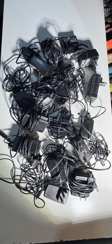 Lot of Mixed Black AC/DC Power Adapter Chargers w/ Cords