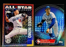 Hideo Nomo 35th Anniversary Mojo and Sandy Koufax Prime 9 Refractor LA Dodgers