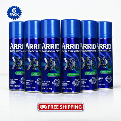 Arrid Extra Extra Dry XX Ultra Fresh Antiperspirant Deodorant Spray 6oz  -6 Pack