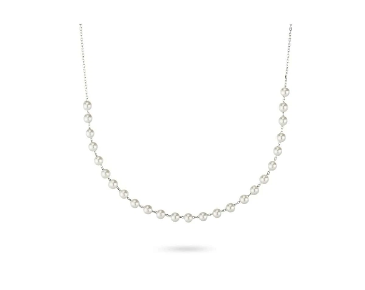 Collana Girocollo Di Perle Finte BBTO – 8 Mm, Bianca, Lunghezza 45-50 Cm, Vintage E Elegante Per Sposa