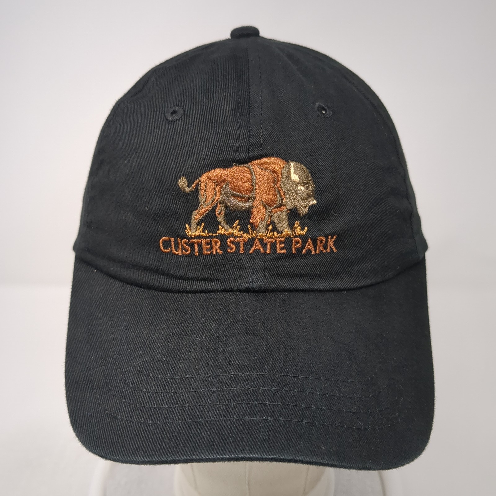 Custer State Park Strapback Baseball Cap Black On… - image 2