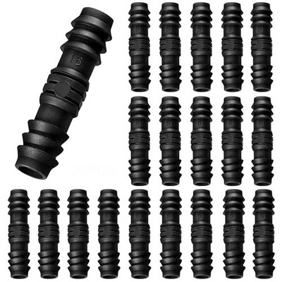 RYXZEN 20 PCS Drip Irrigation Fittings Kits Barbed Coupling Connectors Drip Line