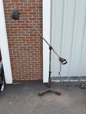#ad Vintage Giraffe Display Lighting Inc NYC Industrial Floor Lamp Rolling Boom $878.75