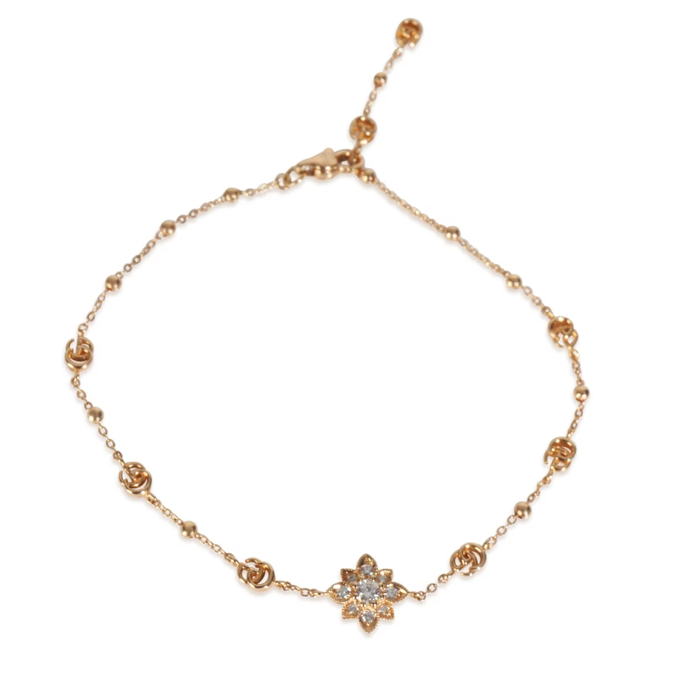 Gucci Rose Gold Diamond Flora Bracelet - Image 2 of 4