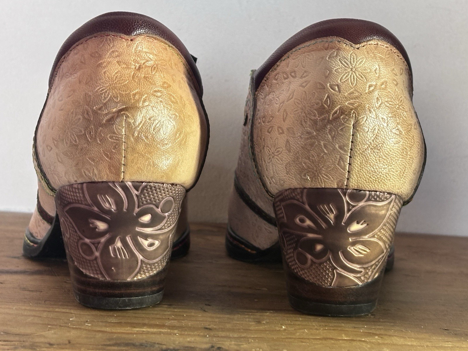 Leather Heals SOFFIA BEIGE LEATHER ADELE BLOCK HE… - image 3