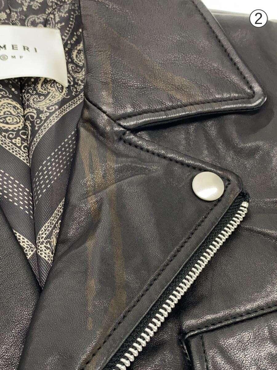 Ameri Double Riders Jacket/S/Sheep Leather/Blk/01… - image 7