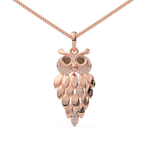 Owl Pendant Necklace, 18-inch Chain, Vintage Charm in .925 Sterling Silver - Picture 3 of 6