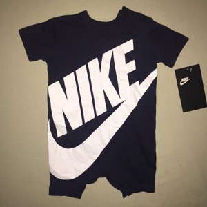 Baby-Boys-0-3-M-Months-Nike-Big-Logo-Romper-One-Piece-Outfit-Navy-White-Nwt