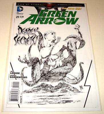 GREEN ARROW # 21 DC Comic (Aug 2013) VFN/NM 1:25 SKETCH COVER VARIANT EDITION
