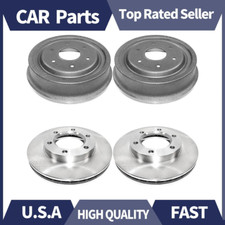 Front + Rear Brake Rotors & Drums 4 PCS For 1...