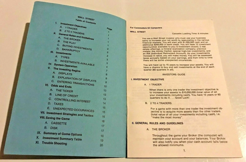 Wall Street 1983 Timeworks for Commodore 64 Vintage Video Game - Image 4 of 4