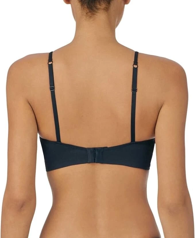 Paquete de 2 sujetadores sin costuras para mujer DKNY, negro/arena, talla XL Foto 4 de 4