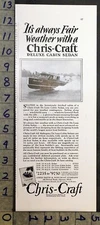 1928 CHRIS CRAFT SMITH MOTORBOAT CABIN CRUISER SEDAN MARINE ALGONAC AD FDA162