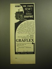 1950 Graflex Century Graphic Camera Ad - Hobby time starts now With a Century