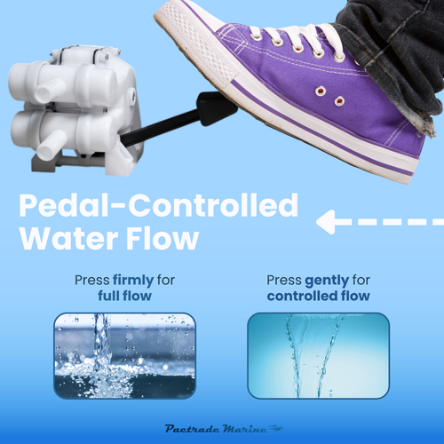 Pactrade Marine Boat/RV Water Pump - Left Foot Operated (4 Gallons/Min) - Foto 4 di 5