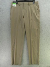 Kenneth Cole Pants Mens 34x32 Brown Stretch Golf Performance Slim Fit Tech Nwt