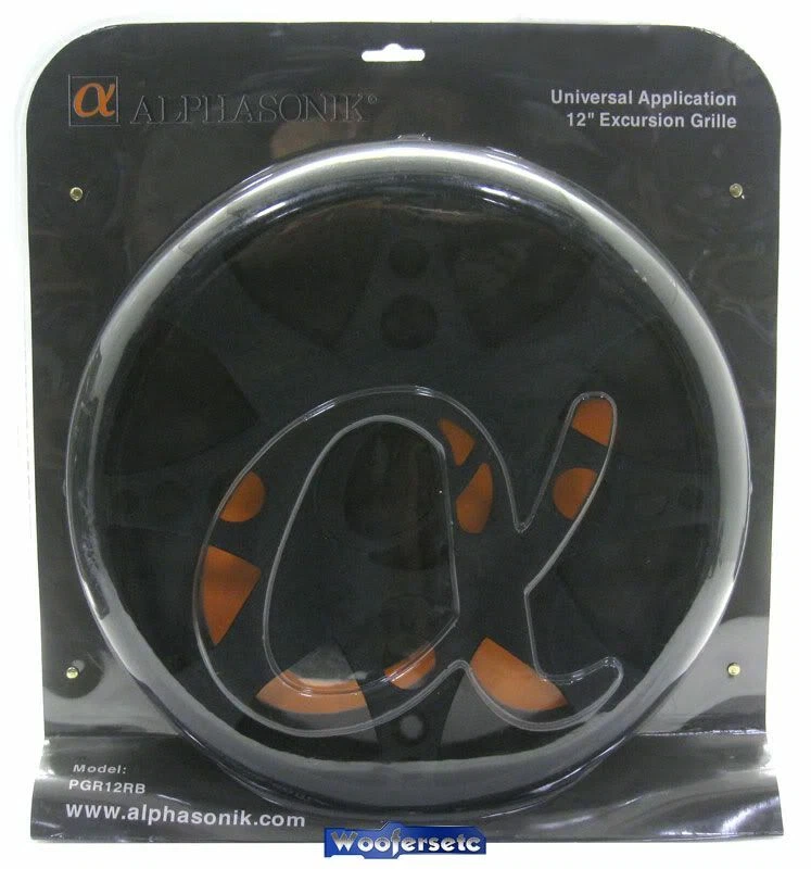 2 ALPHASONIK PARRILLAS NEGRAS 12" UNIVERSAL METAL CUBIERTAS SUBWOOFERS PROTECTOR NUEVO Foto 2 de 4