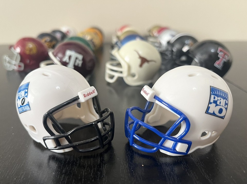 Riddell PAC / BIG 10 & 12 NCAA College Football MINI Helmets 2" LOT
