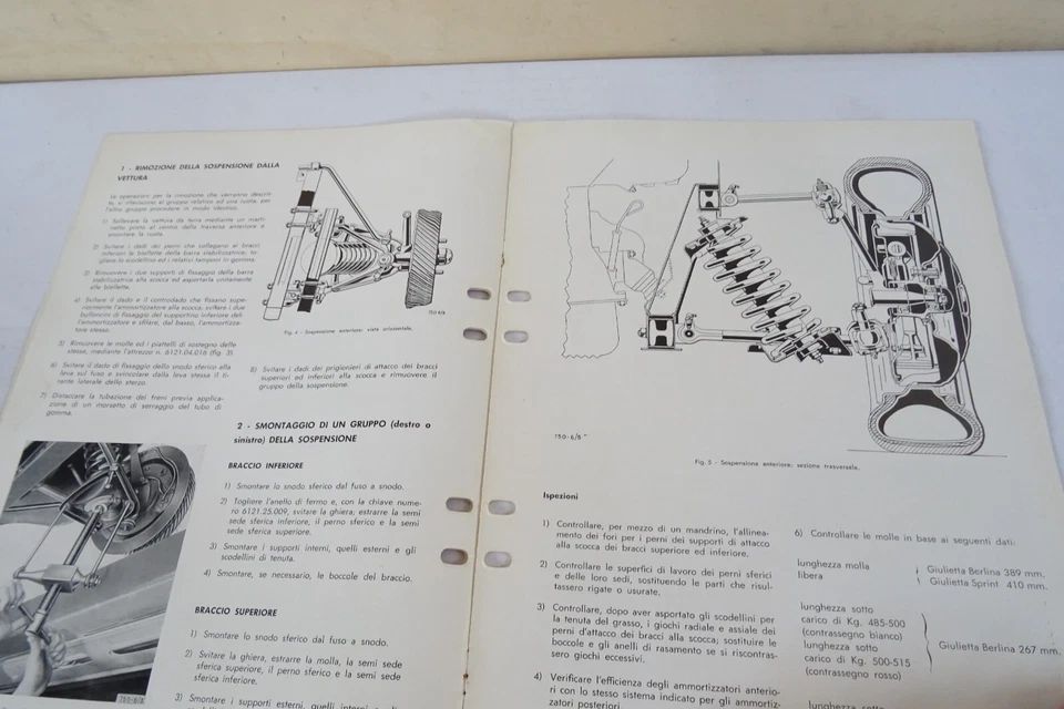 manuale delle riparazioni Alfa Romeo Giulietta Giulietta Sprint sospensione ant. - Immagine 4 di 4