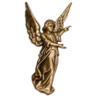Brass Angel Applique for Funeral Box/Cube Cremation Urn, Pewter Also Available
