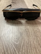 ray ban sunglasses vintage 80s gold bar black Mens Women  s Unisex