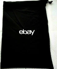 eBay Branded Drawstring Storage Bag Black Cloth Dust Proof Cover 20" x 14"