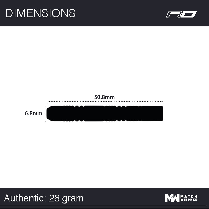 WINMAU Michael Van Gerwen MvG ExAct Jeu de fléchettes en tungstène Softip 18 g avec ailettes et tiges
