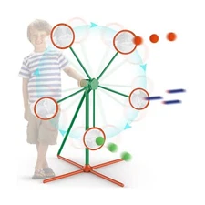 ReechTree Windmill Gun Target for Kids Shooting Practice with Net - Large Rot...