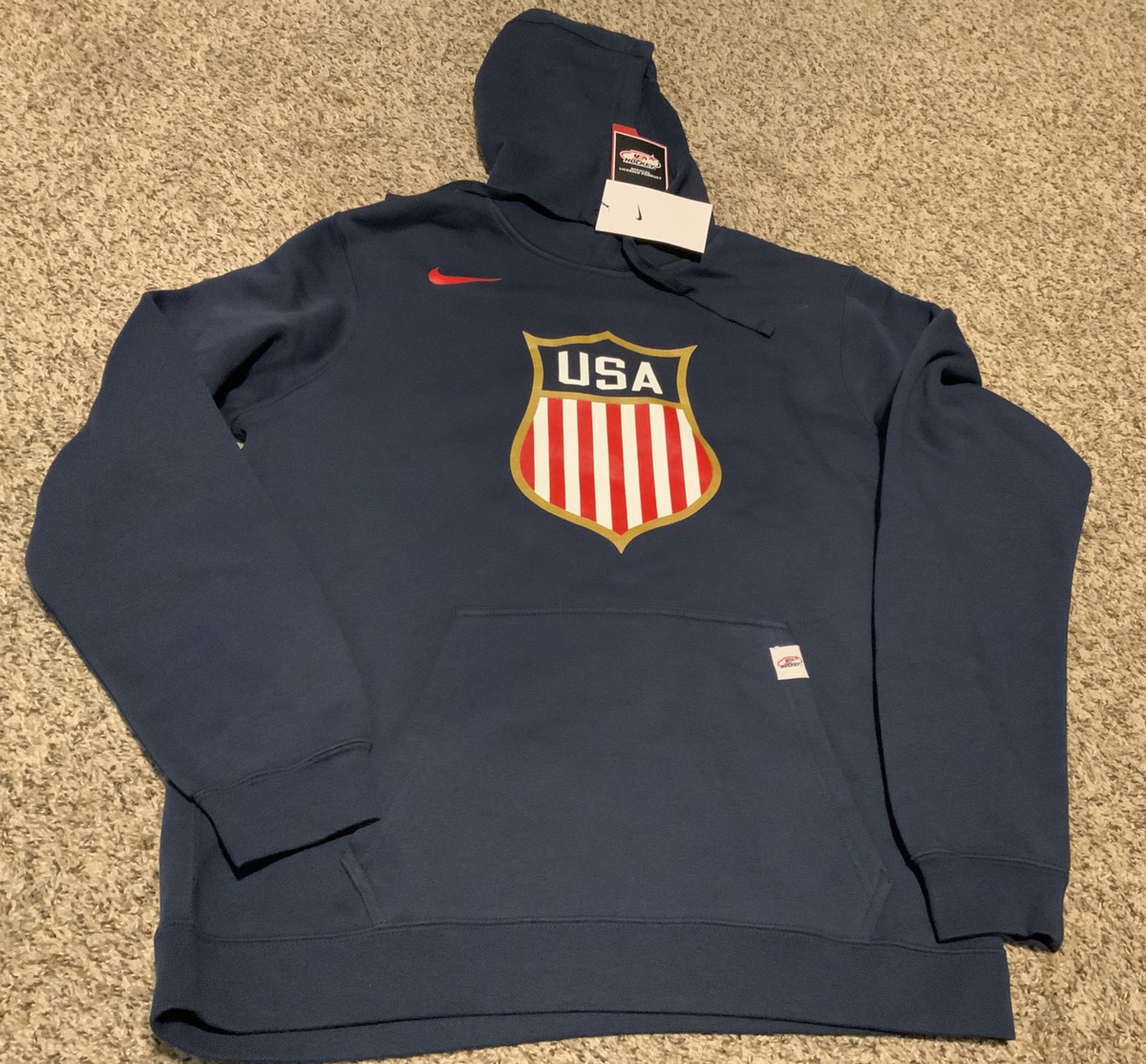 USA Hockey Nike Navy Blue Fleece Hoodie Men's Size: Medium NWT L/S | eBay