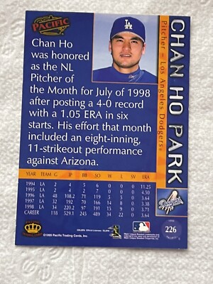 PACIFIC 1999 CHAN HO PARK #226 PITCHER LOS ANGELES DODGERS