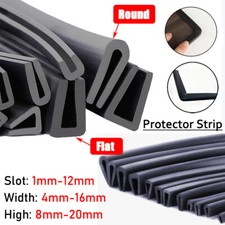 Black Rubber U Shape Slot Guard Edging Trim Seal Strip Door Table Edge Protector