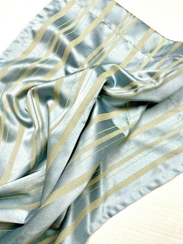 Custom Made Window Treatments Swags Curtains Valances Blue Satin Stripe Drapes - Picture 6 of 7