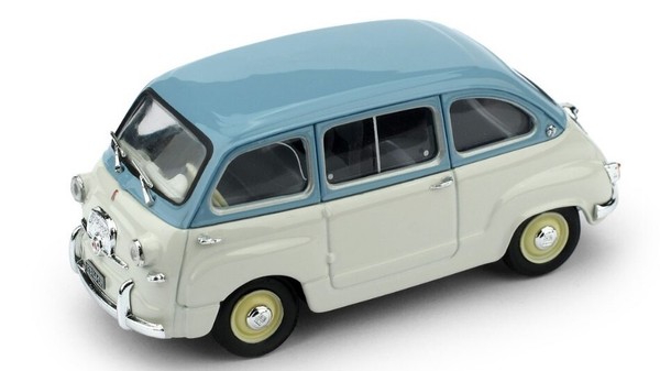 Brumm 1/43 Fiat 600 Multipla 1 Serie 1956 Hellblau Statisches Modell Diecast-image
