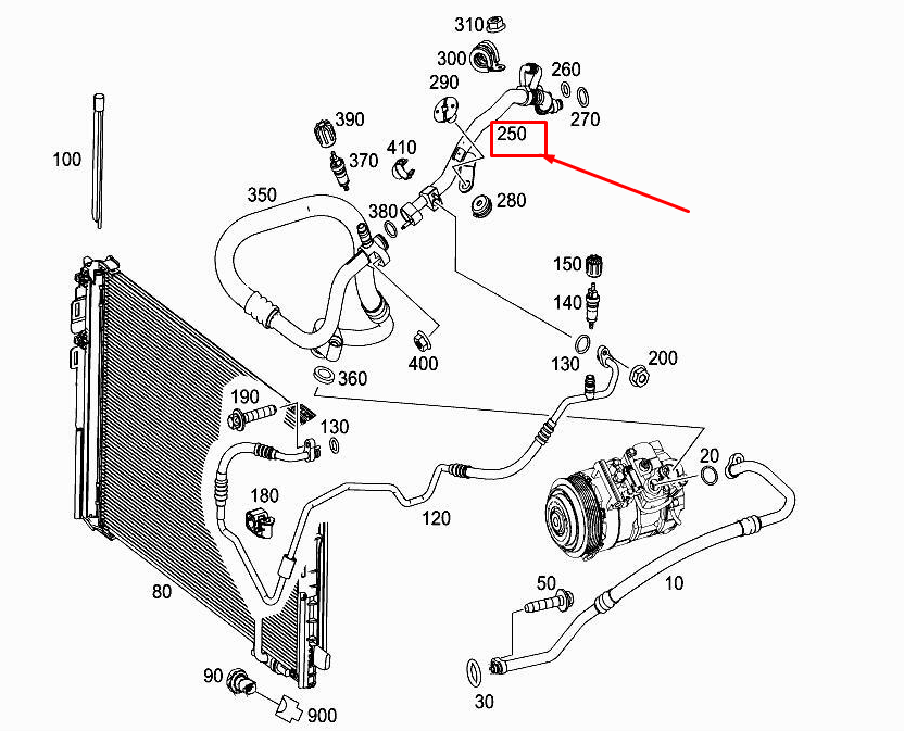 MERCEDES-BENZ SLK R172 A/C Refrigerant Line A1728302715