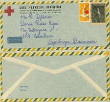 Brazil 1976- Cover with Label Henri Dunant to Denmark. 