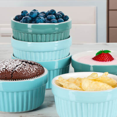 4x Keramik-Auflaufförmchen – Ofenfest, Spülmaschinengeeignet, 118 Ml, Bunte Farben Für Soufflé, Dips & Desserts