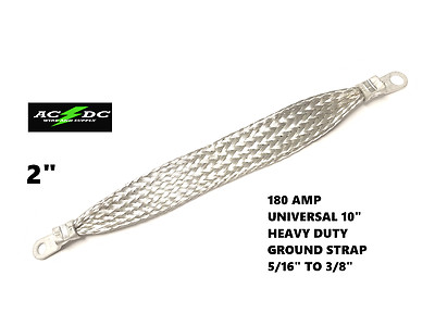 UNIVERSAL 10'' COPPER TINNED BRAIDED GROUND STRAP CABLE - ENGINE, FIREWALL, FRAME