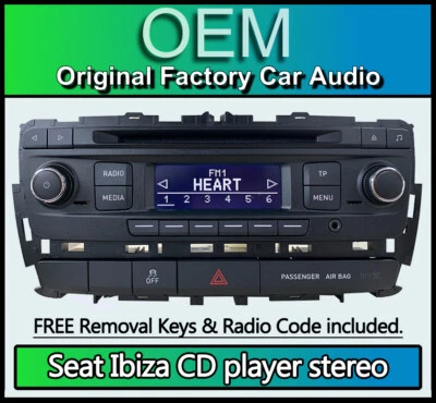 Seat Ibiza Lecteur CD, Voiture Radio Stéréo Autoradio, Fourni Avec Code - Photo 1/4