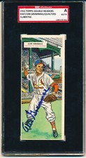 Dual Signed  1955 Topps Double Header Card Alex Grammas / Tom Qualters SGC Auto