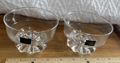 Set Of 2 Dessert Bowls Studio Nova Japan Glass Footed Sherbert Dishes Parfait
